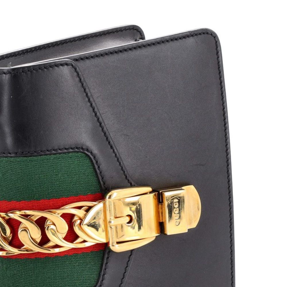 Gucci Sylvie Top Handle Bag Leather Mini Black - Picture 7 of 8